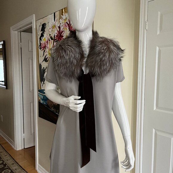 Fox Fur Collar - Brown, Black and White Colour - Authentic - Picture 7 of 17